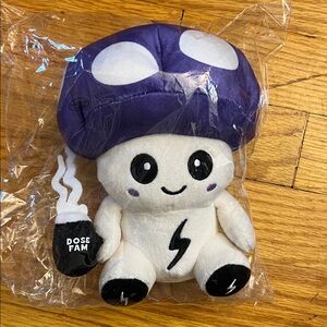 Everyday Dose Purple and White Plush Mushroom